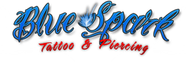Blue Spark Piercing Tattoo Logo