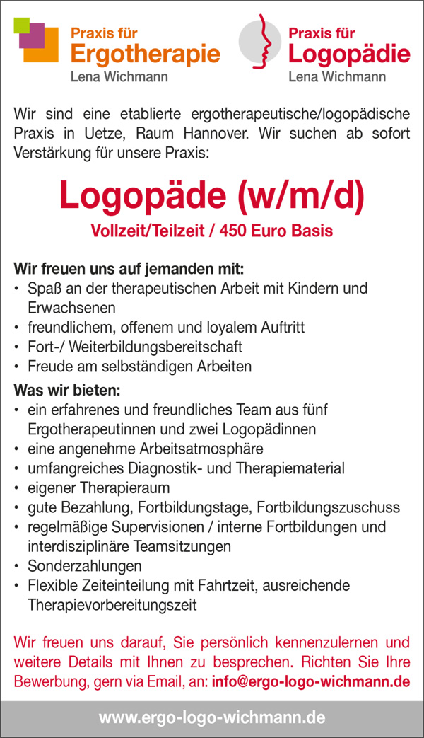 Praxis für Logopädie und Ergotherapie Lena Wichmann Logo