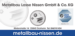 Metallbau Lasse Nissen GmbH & Co. KG Schweßfachbetrieb nach DIN EN 1090 Logo
