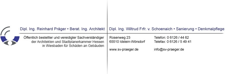 Präger Reinhard Sachverständiger für Schäden an Gebäuden, Architekt Logo